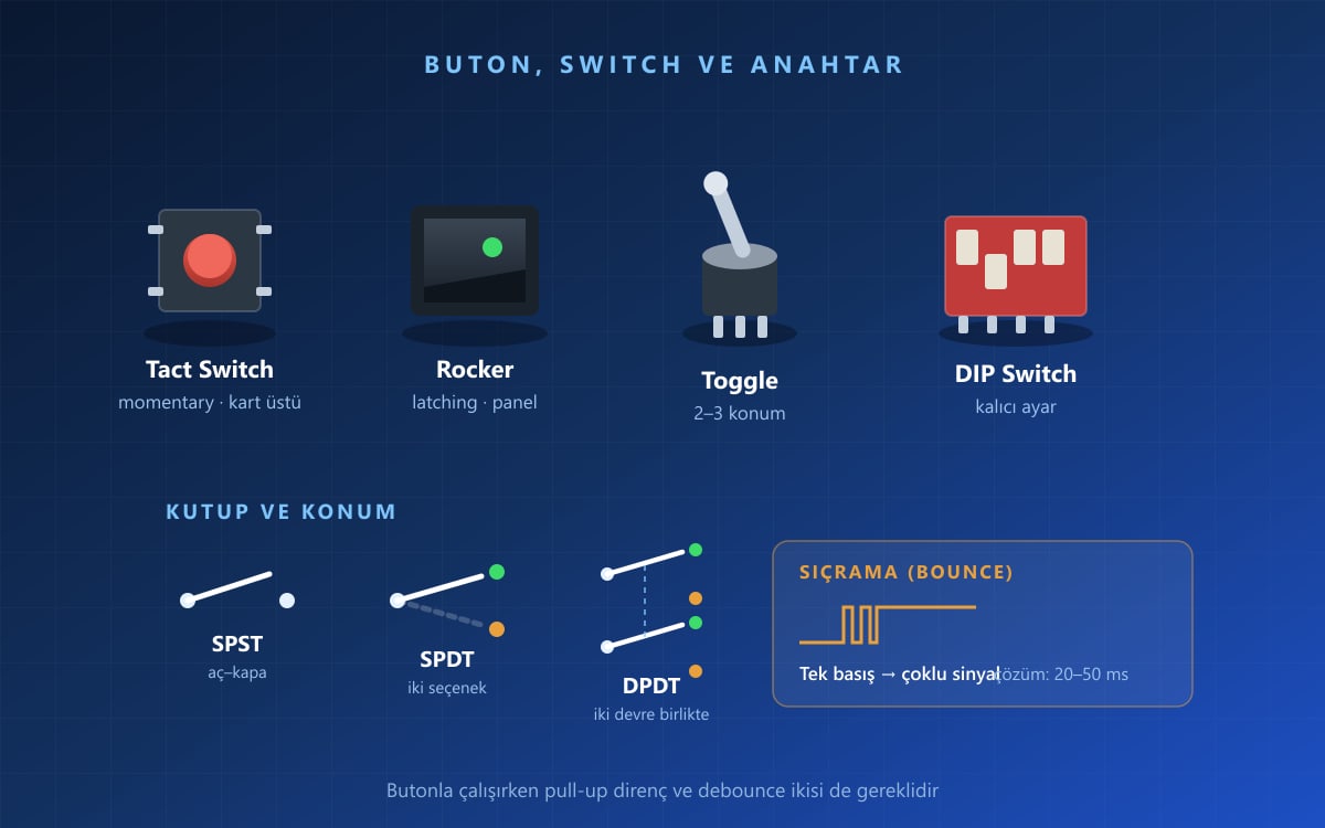 Buton, Switch ve Anahtar Çeşitleri