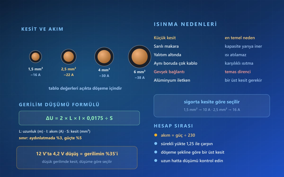 Kablo Kesiti Nasıl Hesaplanır? Akım ve Isınma
