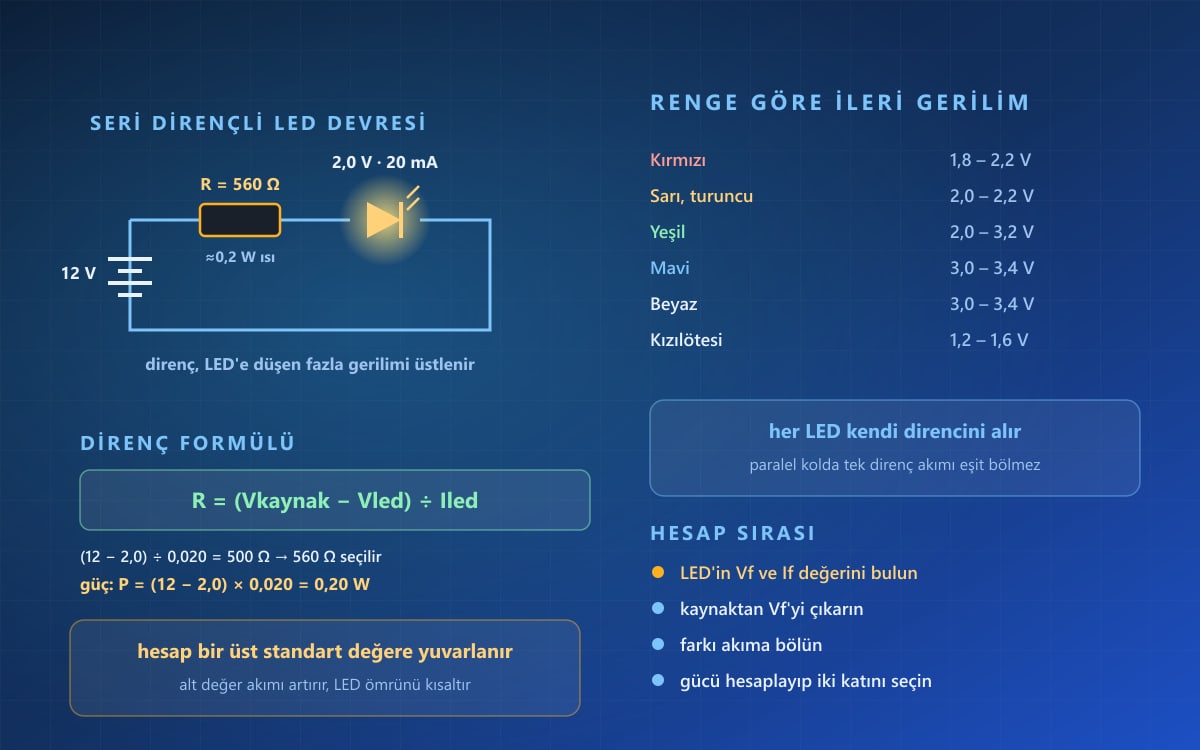 LED Direnci Nasıl Hesaplanır? Formül ve Örnekler