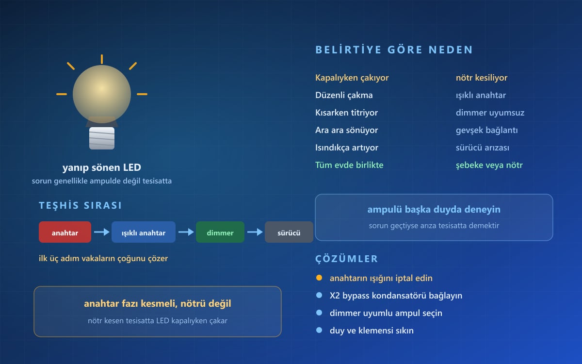 LED Ampul Neden Yanıp Sönüyor? Nedenleri ve Çözümü