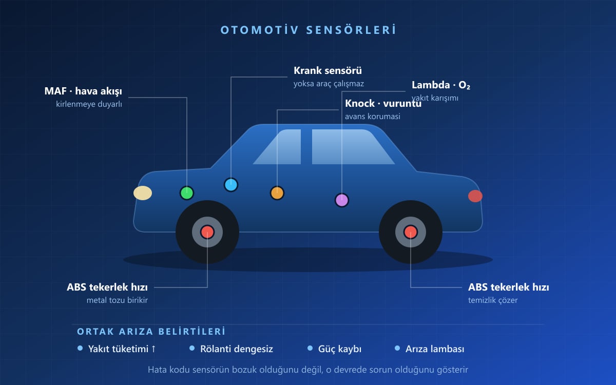 Otomotiv Sensörleri Nelerdir, Nerede Kullanılır?