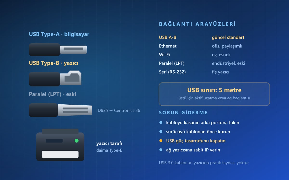 Printer Yazıcı Kabloları Nelerdir? Bağlantı ve Kullanım
