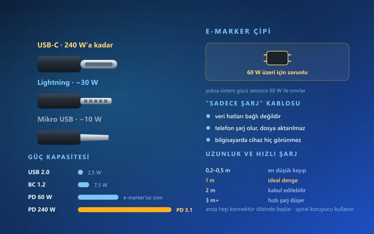 Şarj Data Kabloları Nelerdir? Bağlantı ve Kullanım