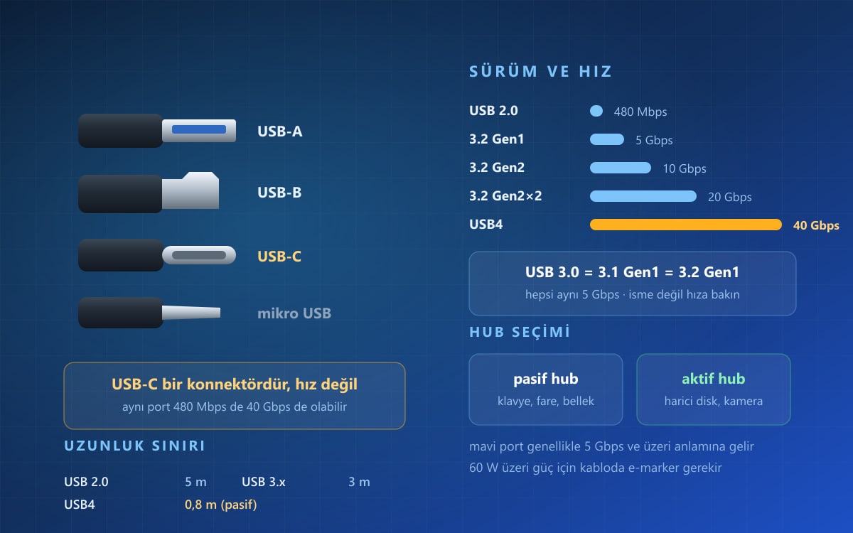 USB Kablolar Nelerdir? Bağlantı ve Kullanım