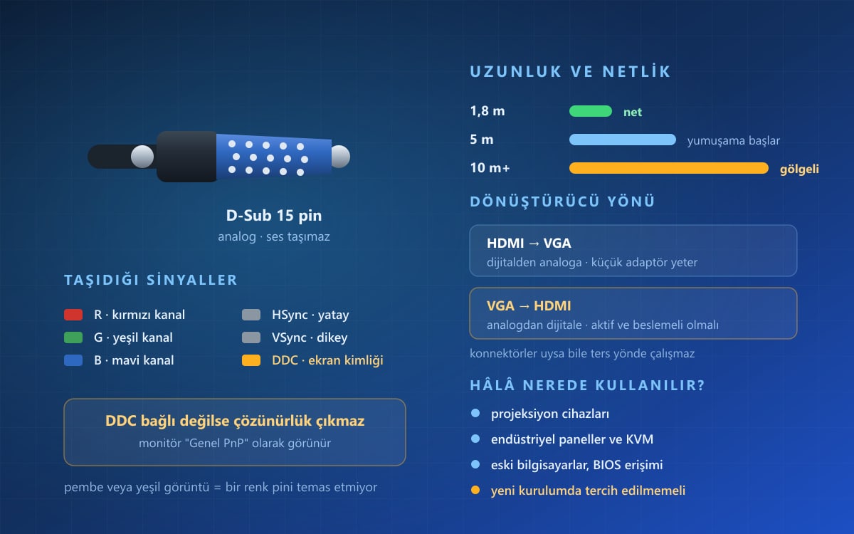 VGA Kablo ve Dönüştürücüler Nelerdir? Bağlantı ve Kullanım