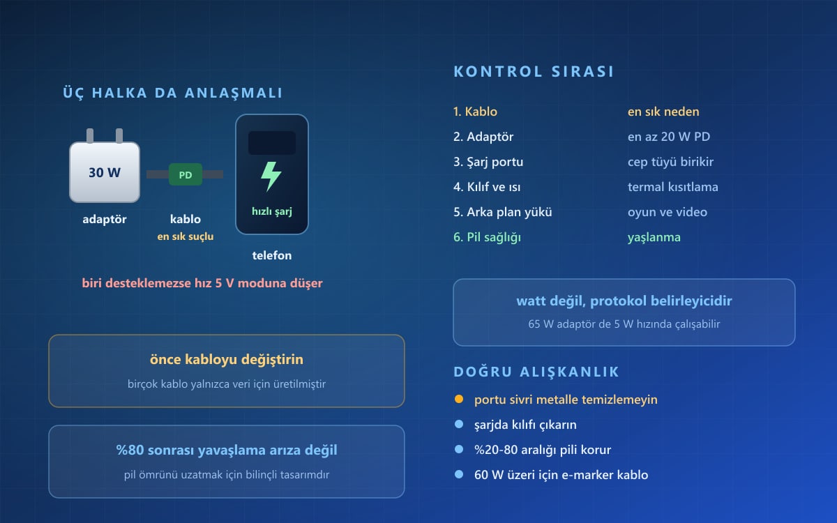 Telefon Neden Yavaş Şarj Oluyor? Kontrol Listesi